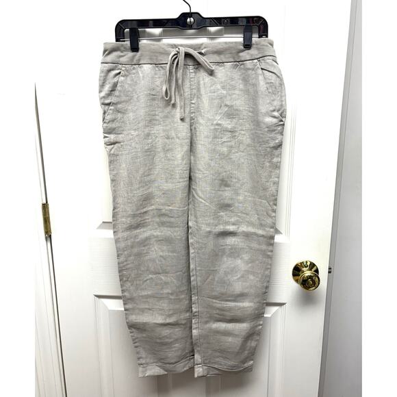 Lucky Brand Taupe Linen Pull On Pants, Drawstring, Jogger, Women's Size S - Picture 1 of 4